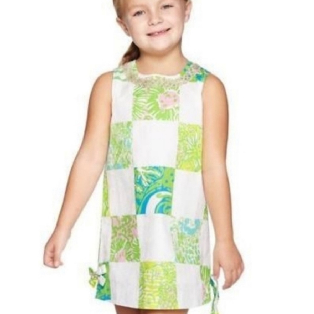 EUC Lilly Pulitzer White Lioness Girls Shift Dress